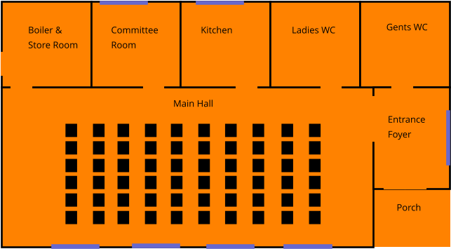 Boiler & Store Room Committee Room Kitchen Ladies WC Gents WC Entrance Foyer Porch Main Hall